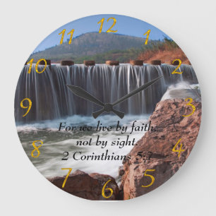 2 Corinthians 5:7 Stepping Stones Large Clock