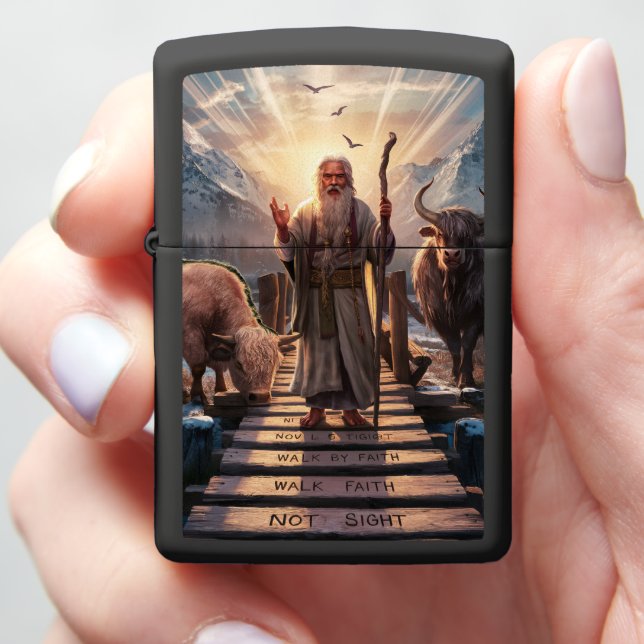2 Corinthians 5:7 Trusting God's Plan Beyond Sight Zippo Lighter (In Hand)