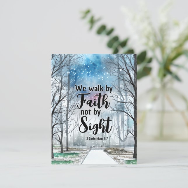 2 Corinthians 5:7 Walk by Faith Bible Flat Card (Standing Front)