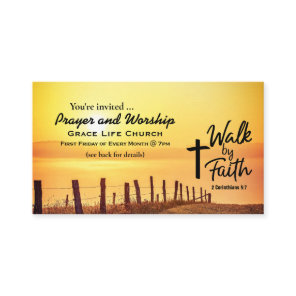 2 Corinthians 5:7 Walk by Faith Church Event Flier Business Card
