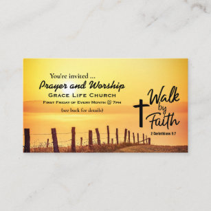 2 Corinthians 5:7 Walk by Faith Church Event Flier Business Card