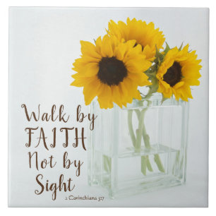 2 Corinthians 5:7 Walk by Faith not by Sight Ceramic Tile