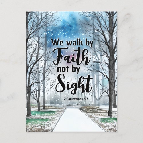 2 Corinthians 57 Walk by Faith Not by Sight Postcard