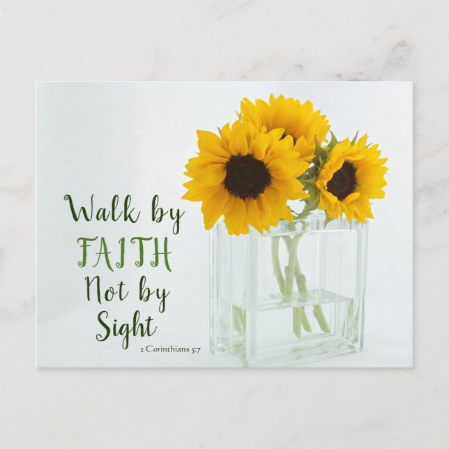 2 Corinthians 5:7 Walk by Faith not by Sight Postcard (Front)
