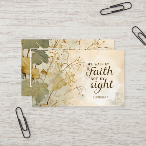 2 Corinthians 57 We Walk by Faith Bible Verse Business Card