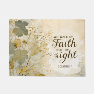 2 Corinthians 5:7 We Walk by Faith Bible Verse Doormat