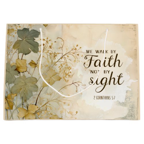 2 Corinthians 57 We Walk by Faith Bible Verse Large Gift Bag