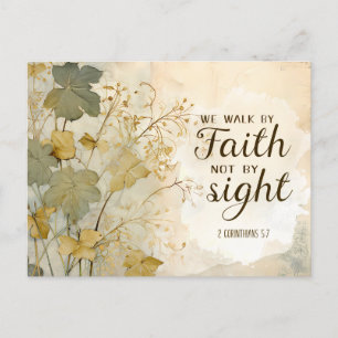 2 Corinthians 5:7 We Walk by Faith Bible Verse Postcard