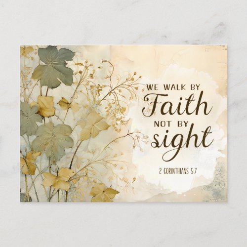 2 Corinthians 57 We Walk by Faith Bible Verse Postcard