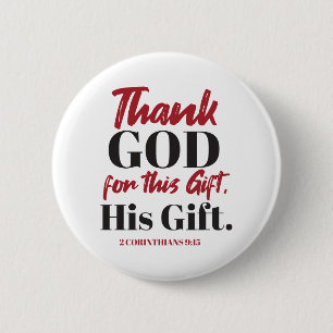 2 Corinthians 9:15 bible verse design I Button