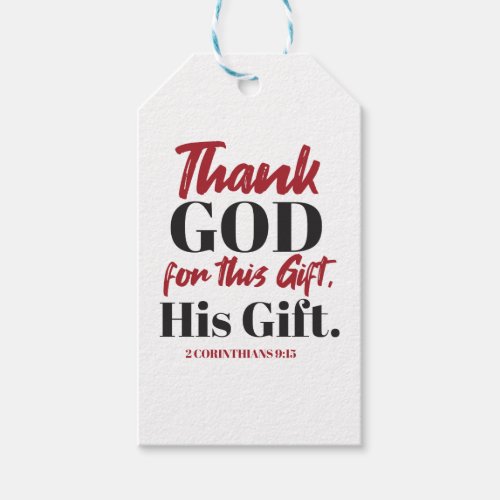 2 Corinthians 915 bible verse design I Gift Tags