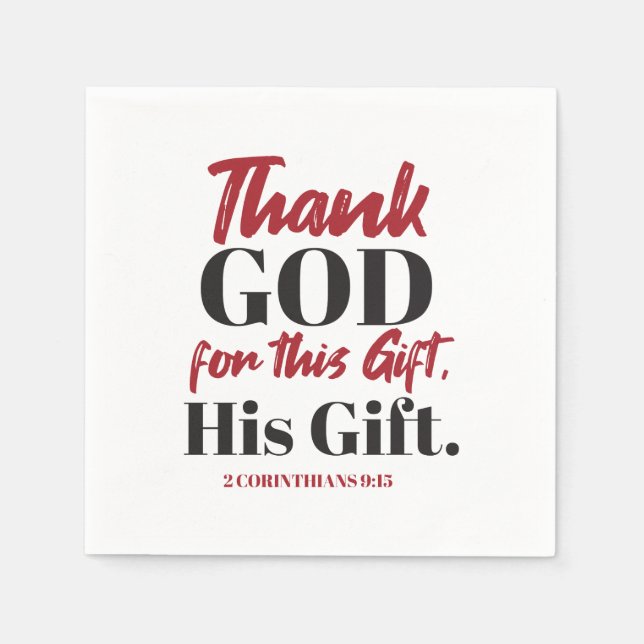 2 Corinthians 9:15 bible verse design I Napkins (Front)