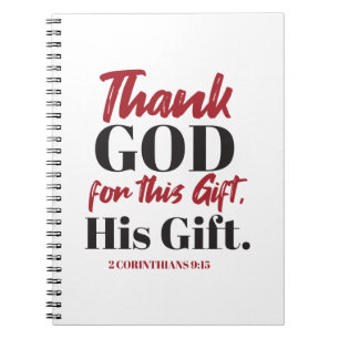 2 Corinthians 9:15 bible verse design I  Notebook
