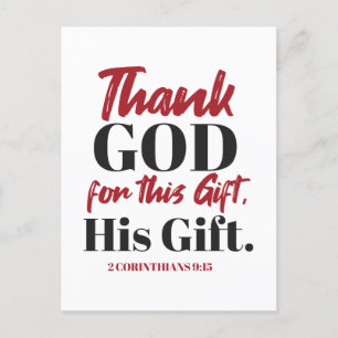2 Corinthians 9:15 bible verse design I Postcard