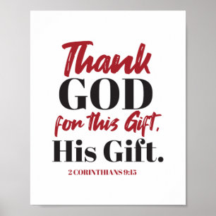 2 Corinthians 9:15 bible verse design I Poster