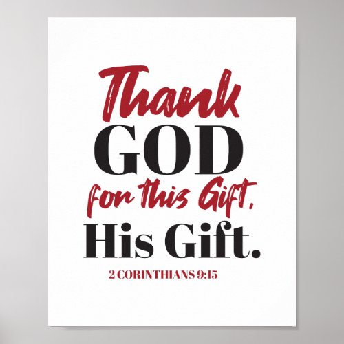 2 Corinthians 915 bible verse design I Poster