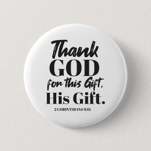 2 Corinthians 9:15 bible verse design II Button
