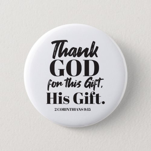 2 Corinthians 915 bible verse design II Button