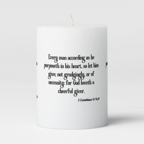 2 Corinthians 97 Bible Scripture Pillar Candle