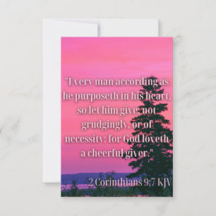 2 Corinthians 9:7 KJV Bible Verse Flat Greeting Card