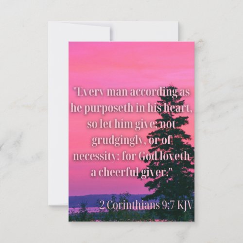 2 Corinthians 97 KJV Bible Verse Flat Greeting Card