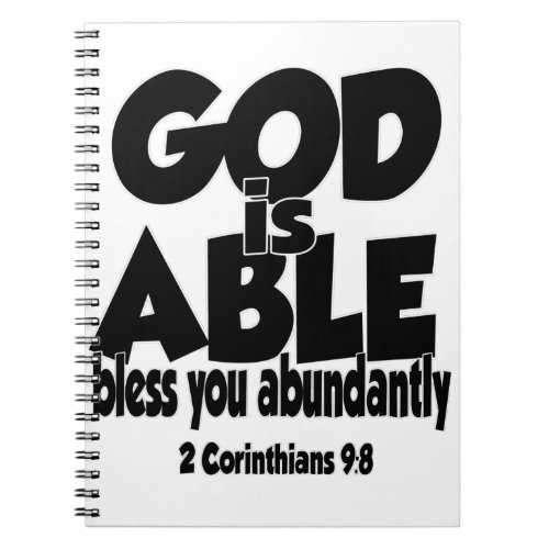 2 Corinthians 9_8 God is able to bless you Notebook