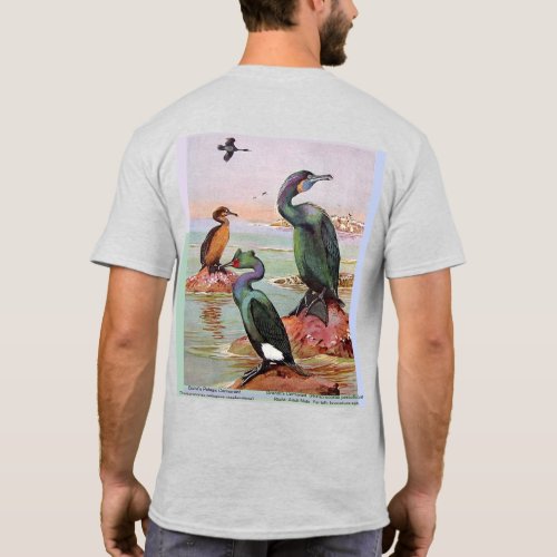2 Cormorant Species frontreverse artwork T_Shirt