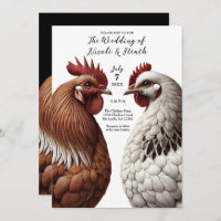 2 Country Chickens Farm Barnyard Wedding