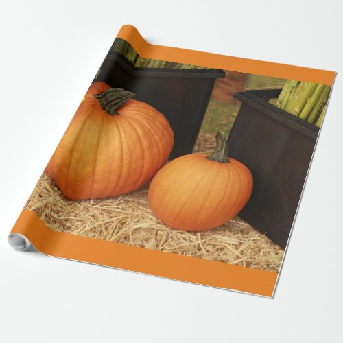 2 country pumpkin wrapping paper