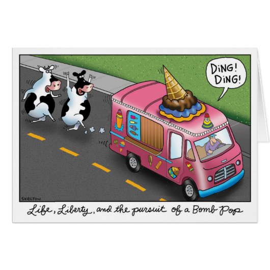2 Cows and a Chicken Ice Cream Truck Cards (Front Horizontal)