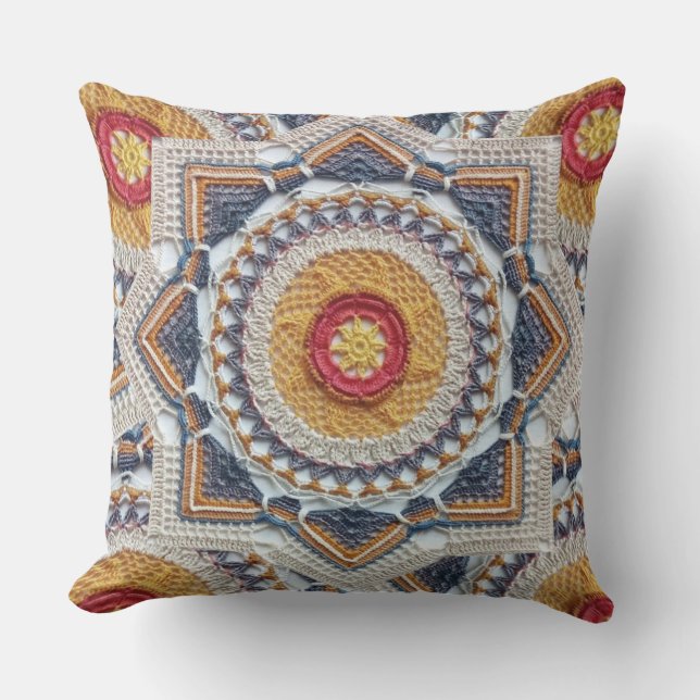 2, Crochet Home Decor Designs Outdoor Pillow (Front)