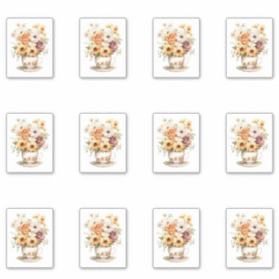 2 Cup of Flowers Sticker