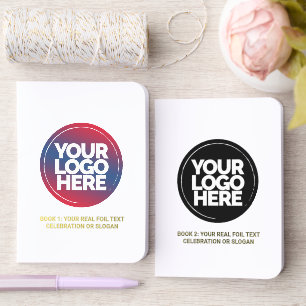 2 Custom Business Logo and Text Foil Vow Books