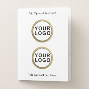 2 Custom Business Logos Minimalist White Pocket Folder