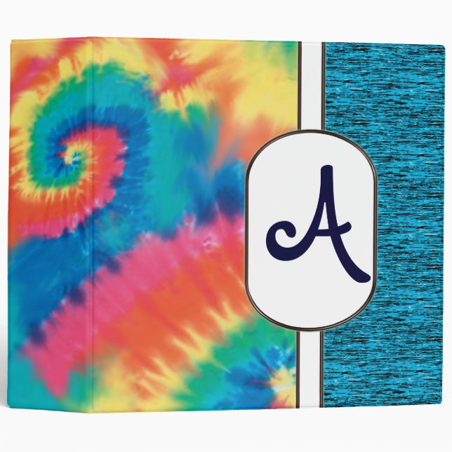 2" Customizable Tie Dye Monogram Binder (Front/Spine)