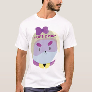 2 CUTE 2 POOT Bee and Puppycat Vector Art T-Shirt