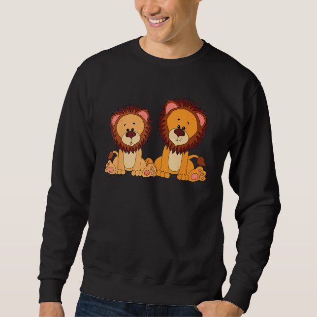 2 Cute lion brothers Sweatshirt (Front)