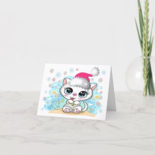 2 Cutie Kitty Meowy Christmas Card