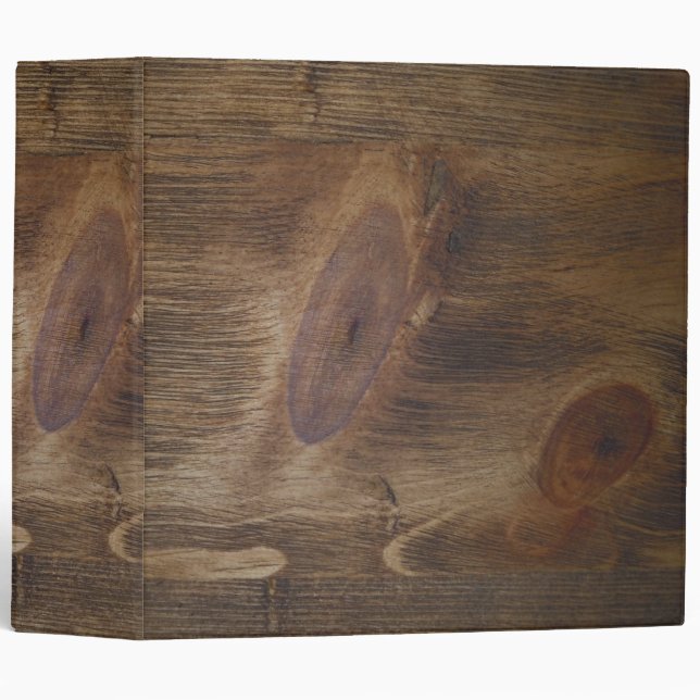 2" Dark Brown Rustic Wood Look Background 3 Ring Binder (Front/Spine)