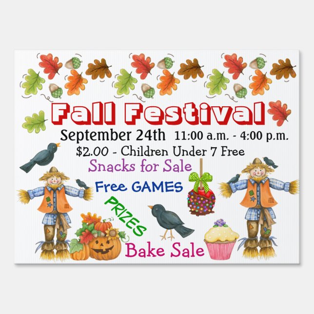 2 Day Sale -  Fall Festival Yard Sign (Front)