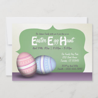 2 Decorated Eggs - Easter Egg Hunt Invitations