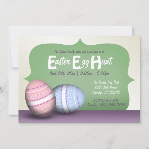 2 Decorated Eggs _ Easter Egg Hunt Invitations