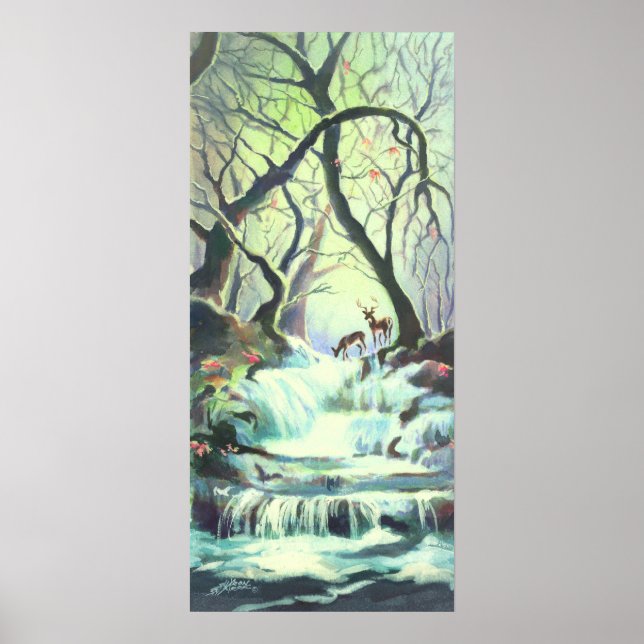 2 DEER & CREEK by SHARON SHARPE Poster (Front)