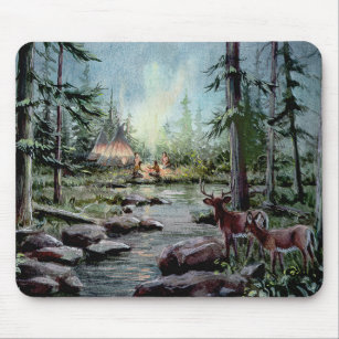 2 DEER WATCH by SHARON SHARPE Mouse Pad