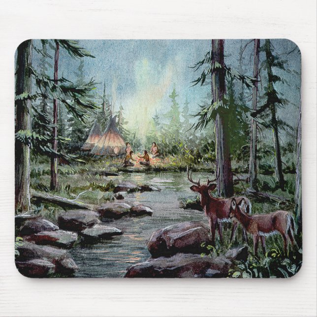 2 DEER WATCH by SHARON SHARPE Mouse Pad (Front)