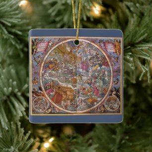2 Different Maps of Christian Constellations Ceramic Ornament