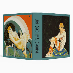 2 Different Vintage Art Deco Women by Chompre Binder