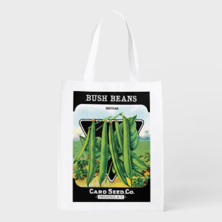 2 Different Vintage Seed Packet Label Art Veggies Reusable Grocery Bag