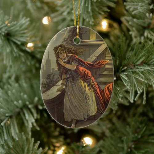 2 different Vintage Victorian Fairy Tales designs Ceramic Ornament