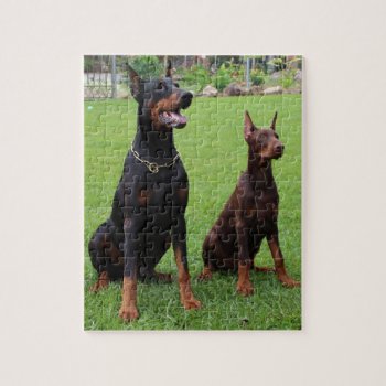 2 Dobies.png Jigsaw Puzzle by BreakoutTees at Zazzle
